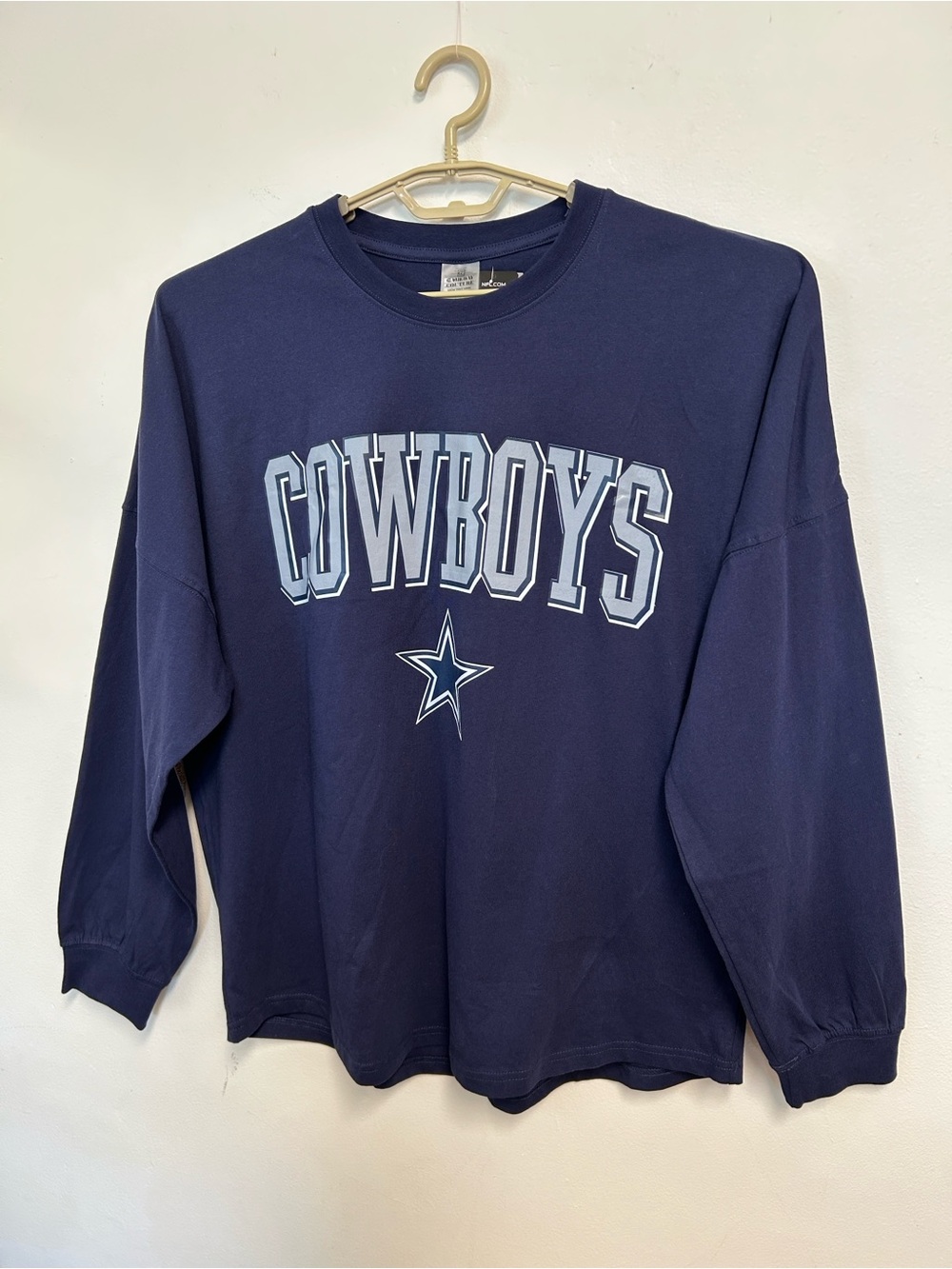 Gameday Couture NWT Dallas Cowboys Sequined Oversized Fit NFL Navy Tee Womens L